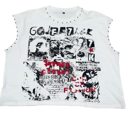 GODFA7HER Graphic Studded Tank Top Tee - "Don of Fashion"